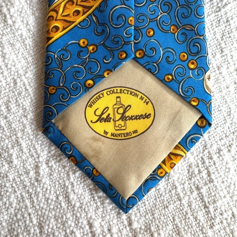 Vintage Italian Silk Tie Mantero 1902 Whiskey Collection‎ N 14 Made in Italy